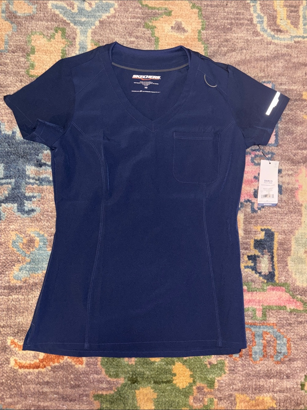 Skechers Womens Navy V-Neck Scrub top with Chest Pocket